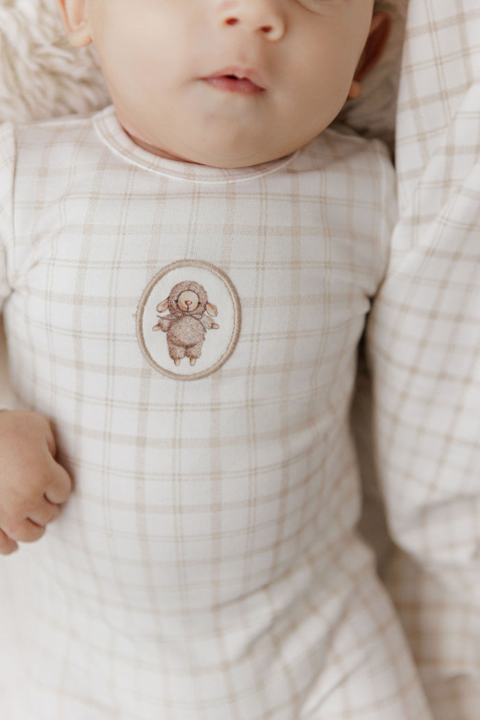 Modal French Terry Plaid Sheep Collection - Footie