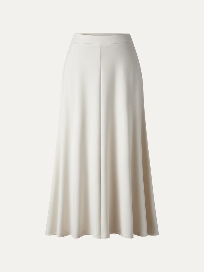 OGLmove Modal Spacer Knit High-Rise Umbrella Midi Skirt with Pockets
