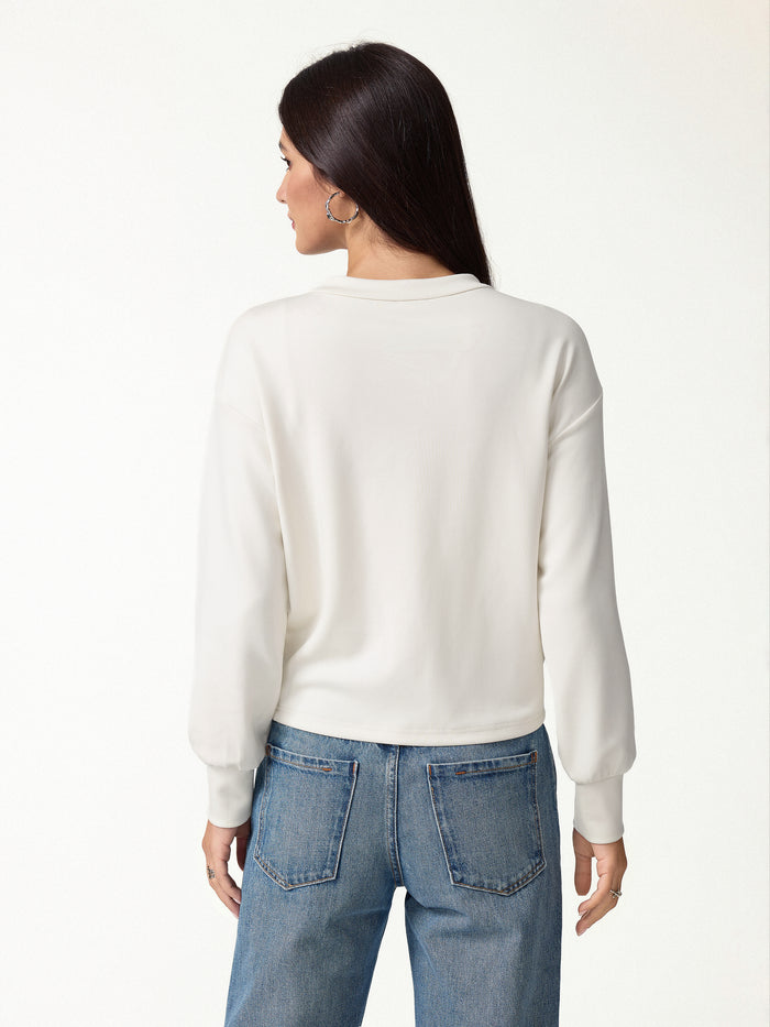 OGLmove Modal Spacer Knit V-Neck Long Sleeve Button-Down Cardigan