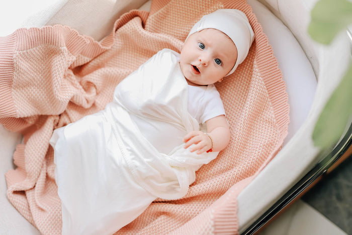 Modal Swaddle & Beanie Set in Gift Box - Ivory