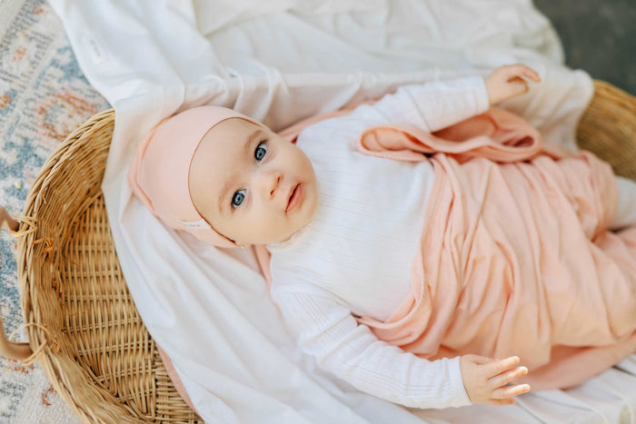 Modal Swaddle & Beanie Set in Gift Box - Rose Pink