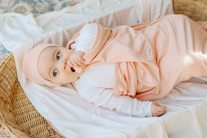 Modal Swaddle & Beanie Set in Gift Box - Rose Pink