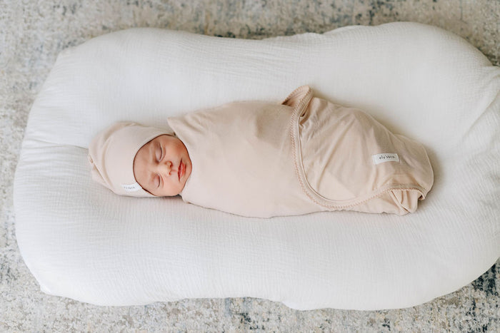 Modal Swaddle & Beanie Set in Gift Box - Tan