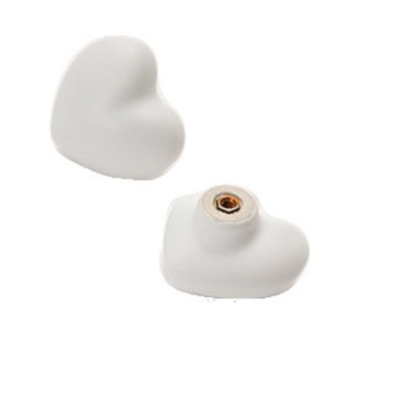 Modern Ceramic White- Heart Drawer Handle, Cartoon Style image 0
