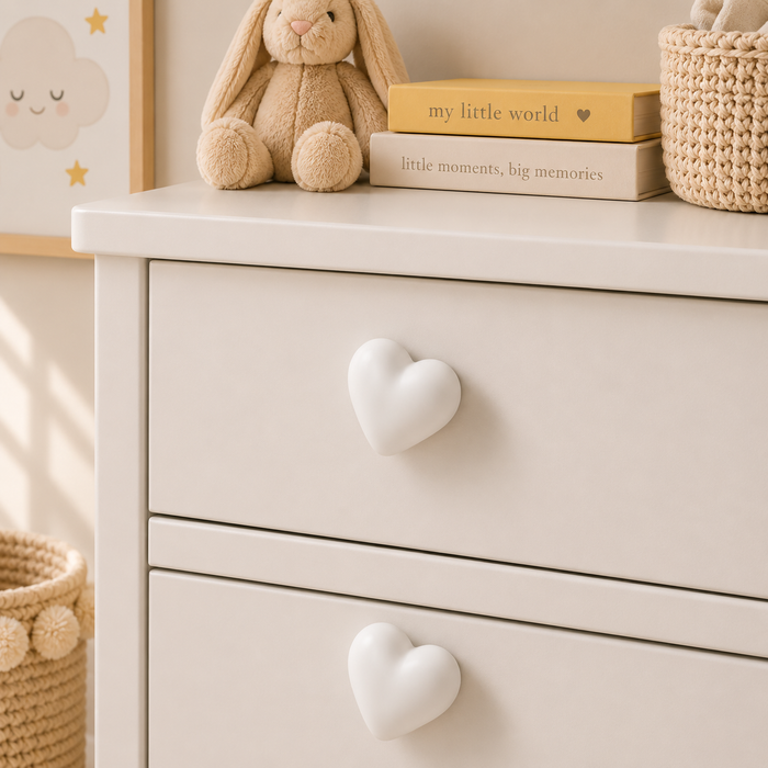 Modern Ceramic- Heart Drawer Handle, Cartoon Style