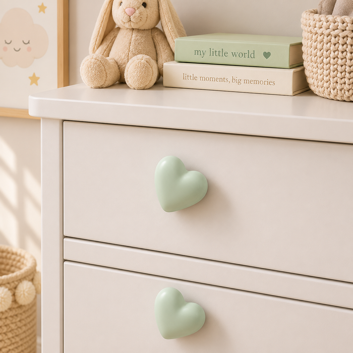 Modern Ceramic- Heart Drawer Handle, Cartoon Style