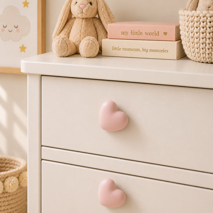 Modern Ceramic- Heart Drawer Handle, Cartoon Style
