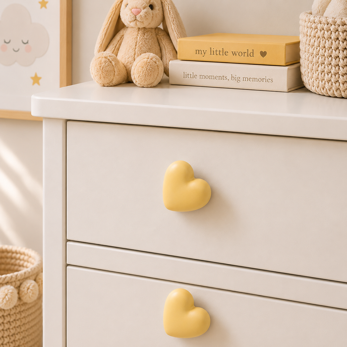 Modern Ceramic- Heart Drawer Handle, Cartoon Style