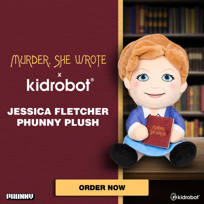 Jessica Fletcher plush toy from Murder, She Wrote featuring a soft, embroidered plush of the iconic detective character.