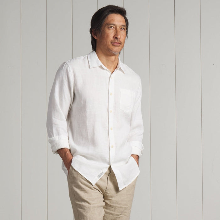 Nantucket Yard Dyed Linen Shirt - White