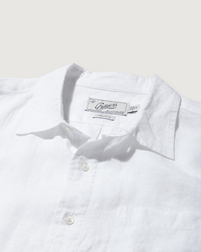 Nantucket Yard Dyed Linen Shirt - White
