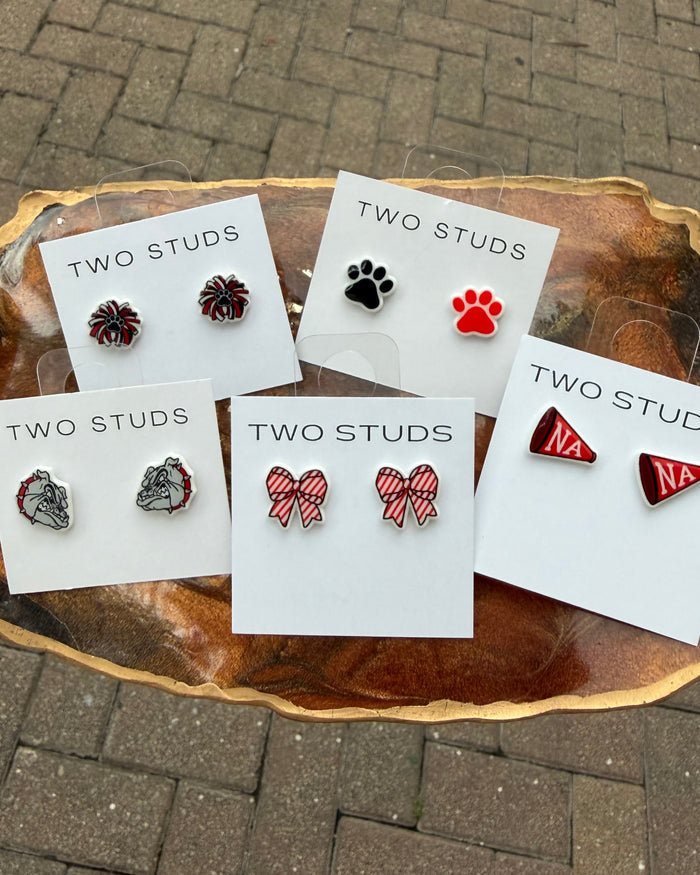 New Albany Red/Black Game Day stud earrings
