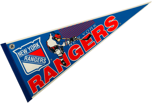 NEW YORK RANGERS VINTAGE 1990'S NHL PENNANT - DEADSTOCK
