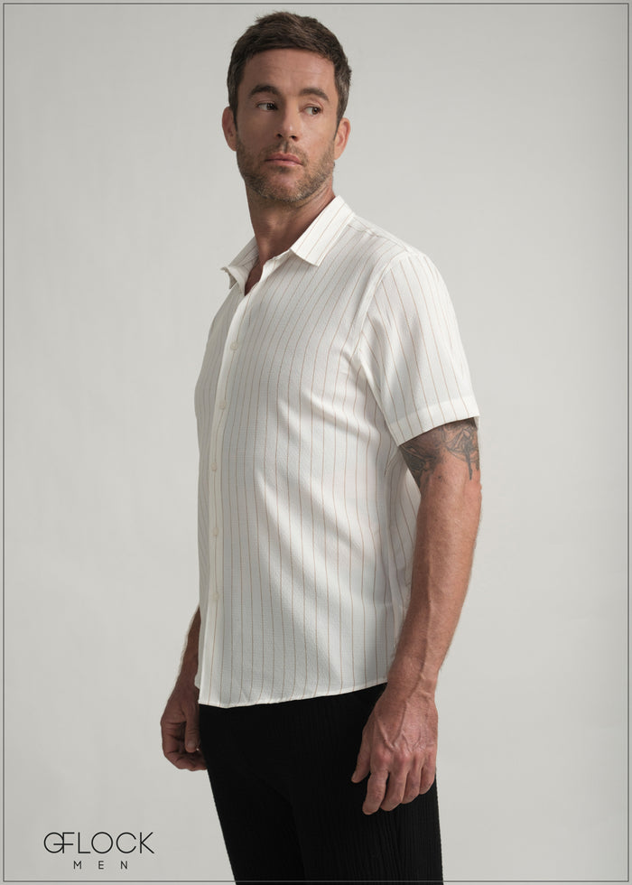 Normal Collar Short Sleeve Shirt - 080426