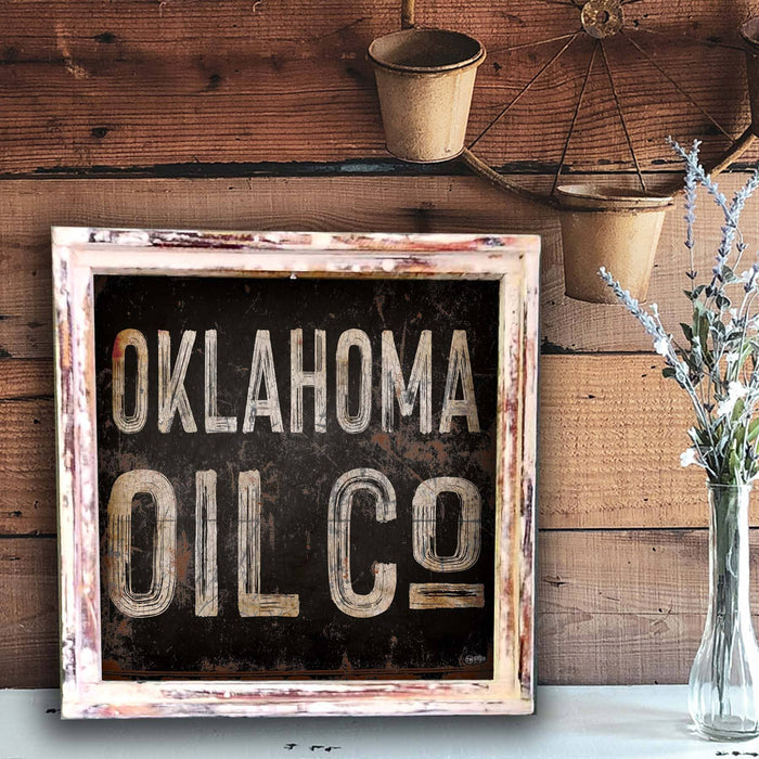 Oklahoma Oil Company Square Framed Canvas: Extra Small - 10"
