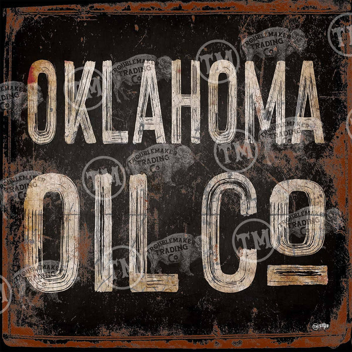 Oklahoma Oil Company Square Framed Canvas: Extra Small - 10"
