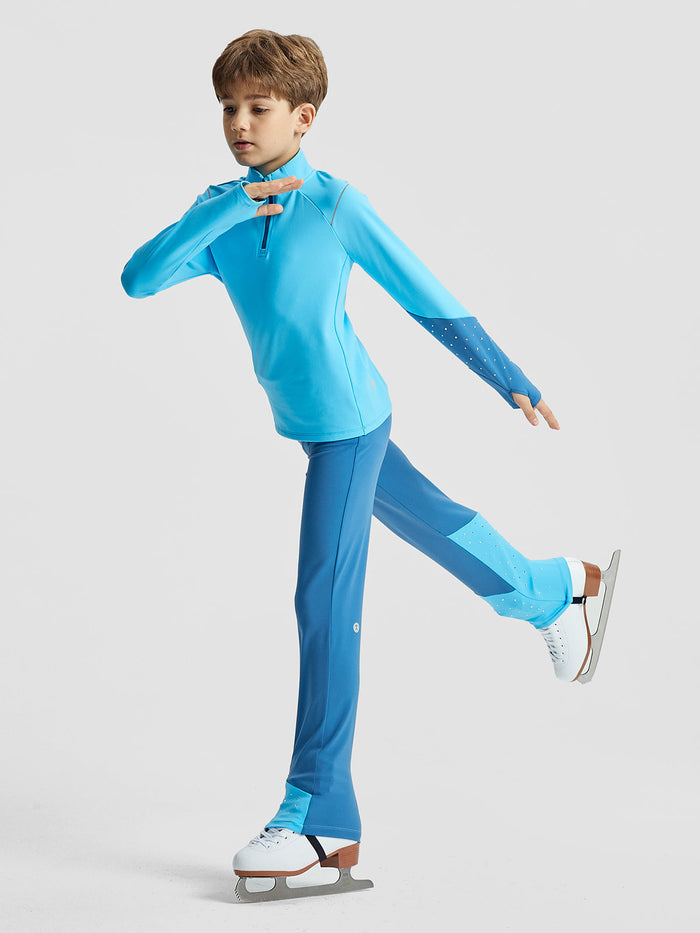 On ice Quarter Zipped Long Sleeve **Crystal Blue**