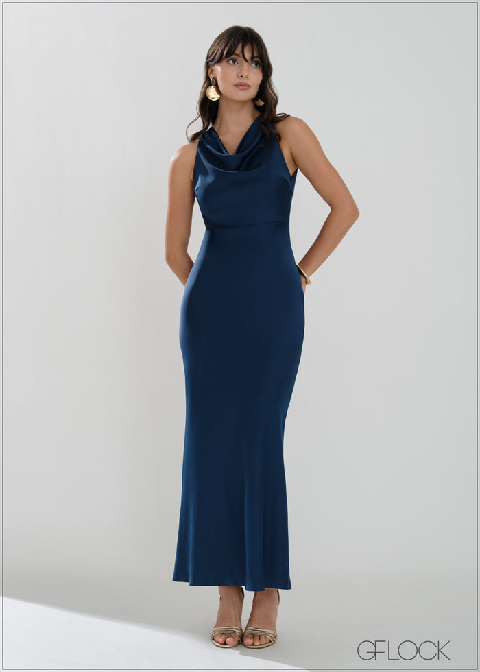 Open Back Cowl Dress - women’s dress at GFLOCK Sri Lanka