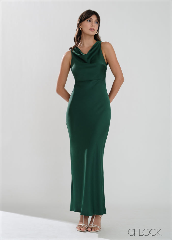 Open Back Cowl Dress - women’s dress alternate view - GFLOCK Sri Lanka