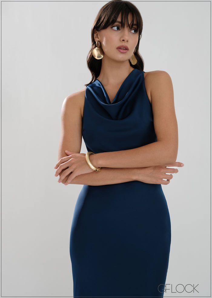Open Back Cowl Dress - women’s dress alternate view - GFLOCK Sri Lanka