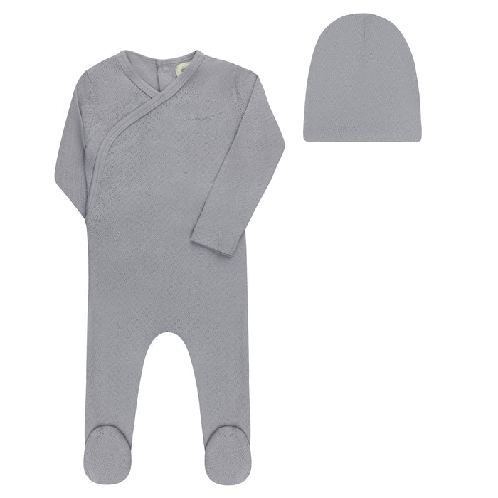 Organic Cotton Amore Pointelle Collection - Footie + Beanie