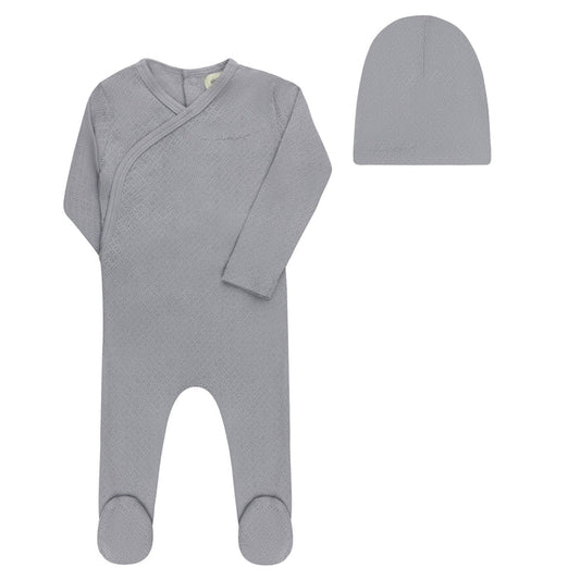 Organic Cotton Amore Pointelle Collection - Footie + Beanie