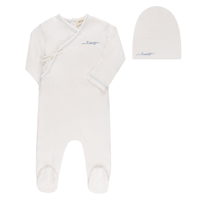 Organic Cotton Amore Pointelle Collection - Footie + Beanie
