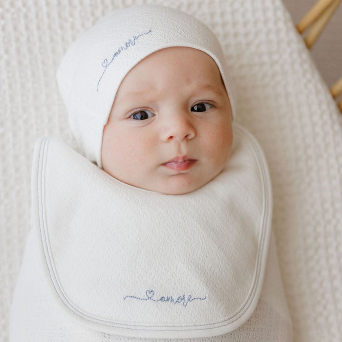 Organic Cotton Amore Pointelle Collection - Footie + Beanie