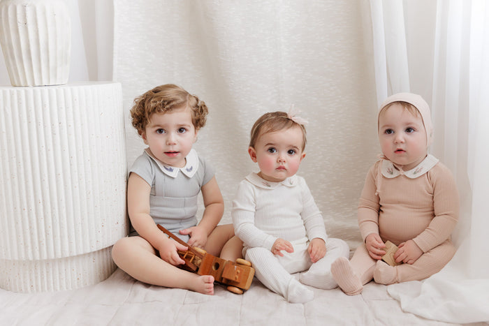 Organic Cotton Embroidered Collar Collection - Footie