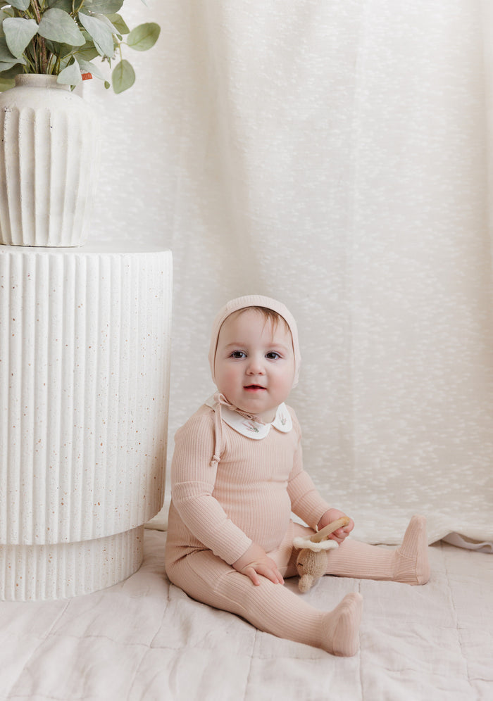 Organic Cotton Embroidered Collar Collection - Footie
