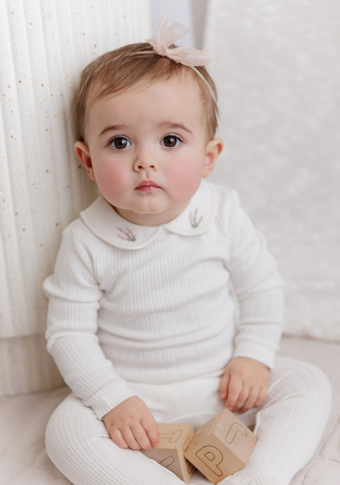 Organic Cotton Embroidered Collar Collection - Paci Clip