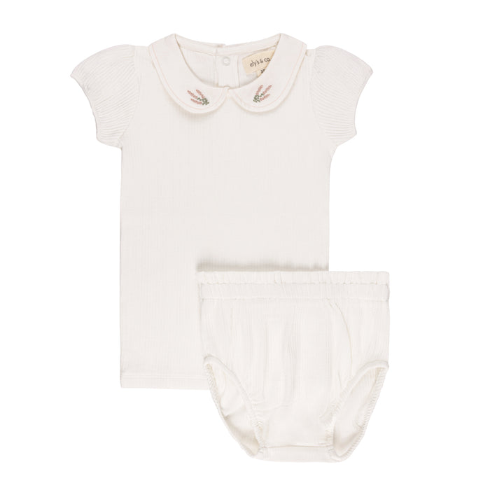 Organic Cotton Embroidered Collar Collection - Two Piece Set