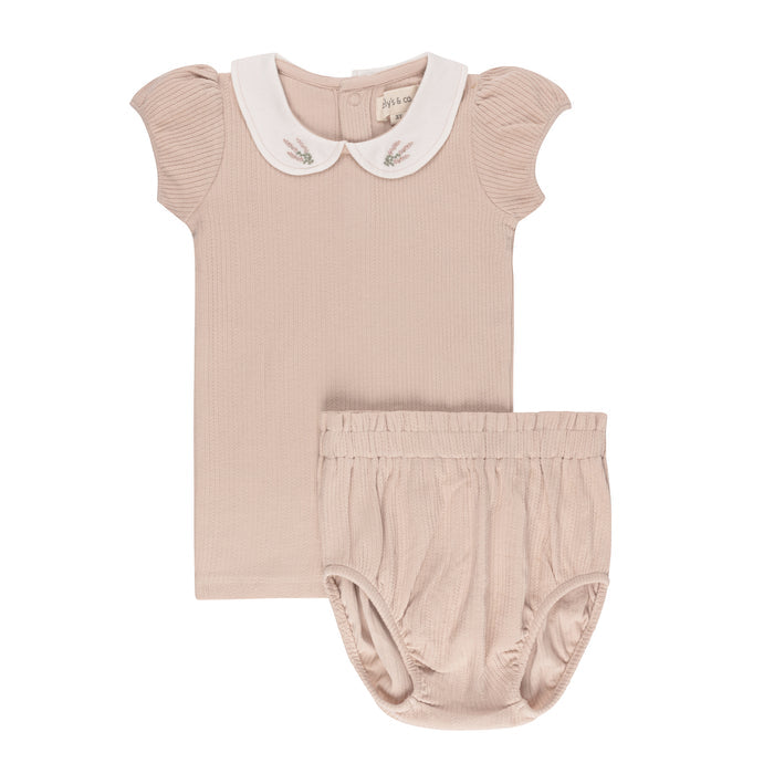 Organic Cotton Embroidered Collar Collection - Two Piece Set