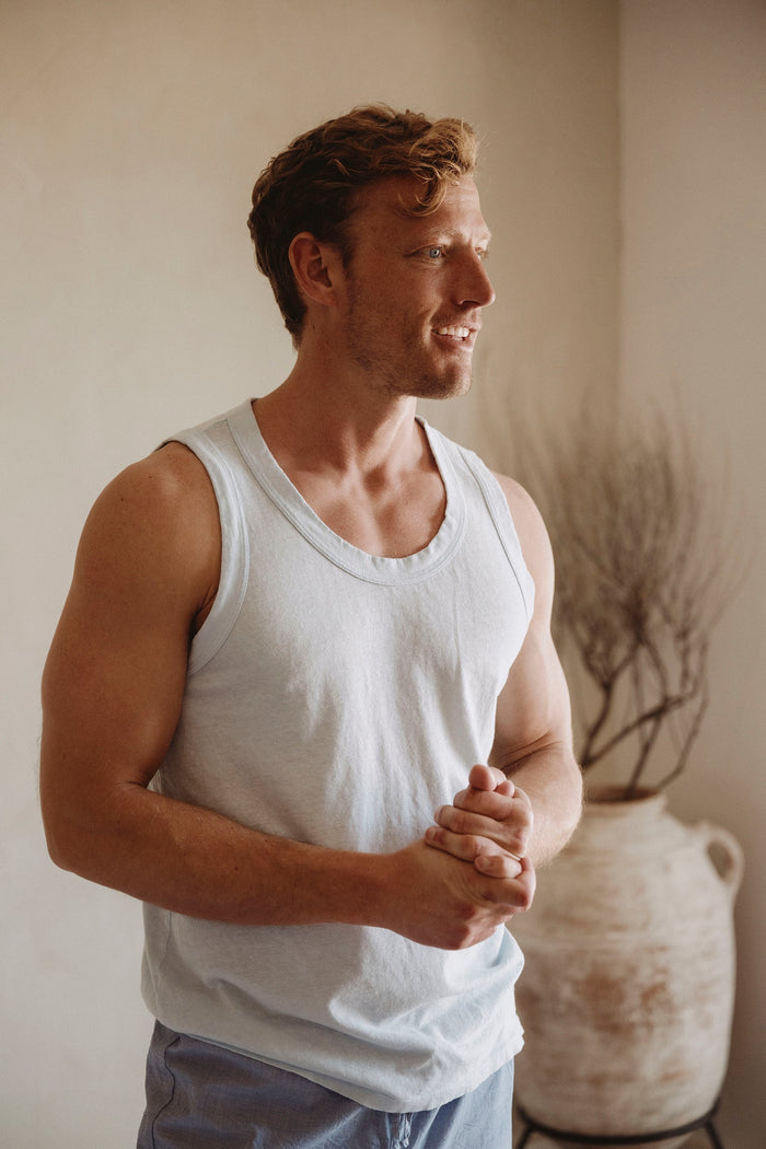 Organic Cotton Hemp Tank - Beach Blue