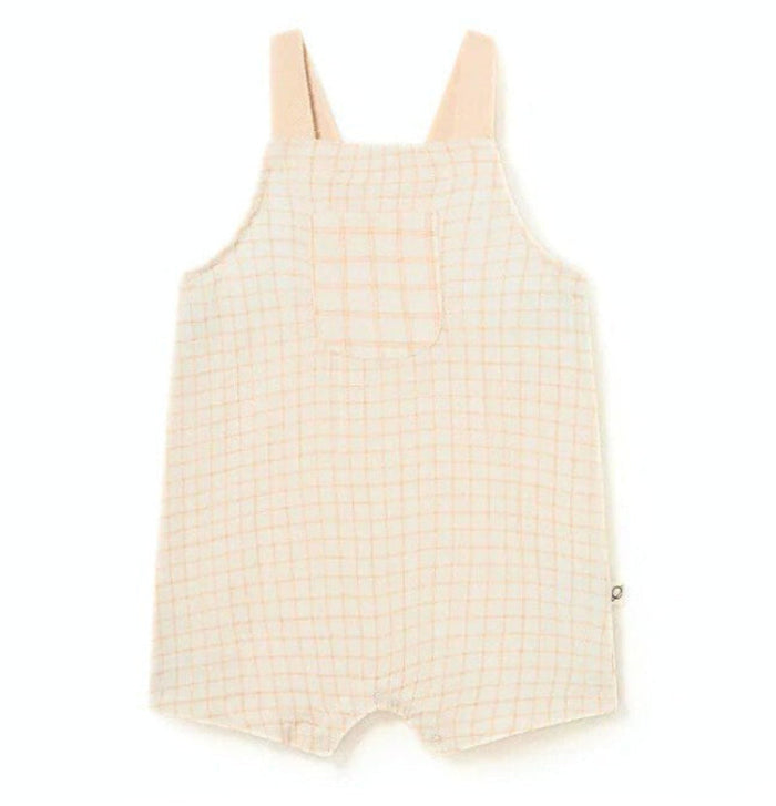 Organic Plaid Gauze Baby Overalls - Leo image 0