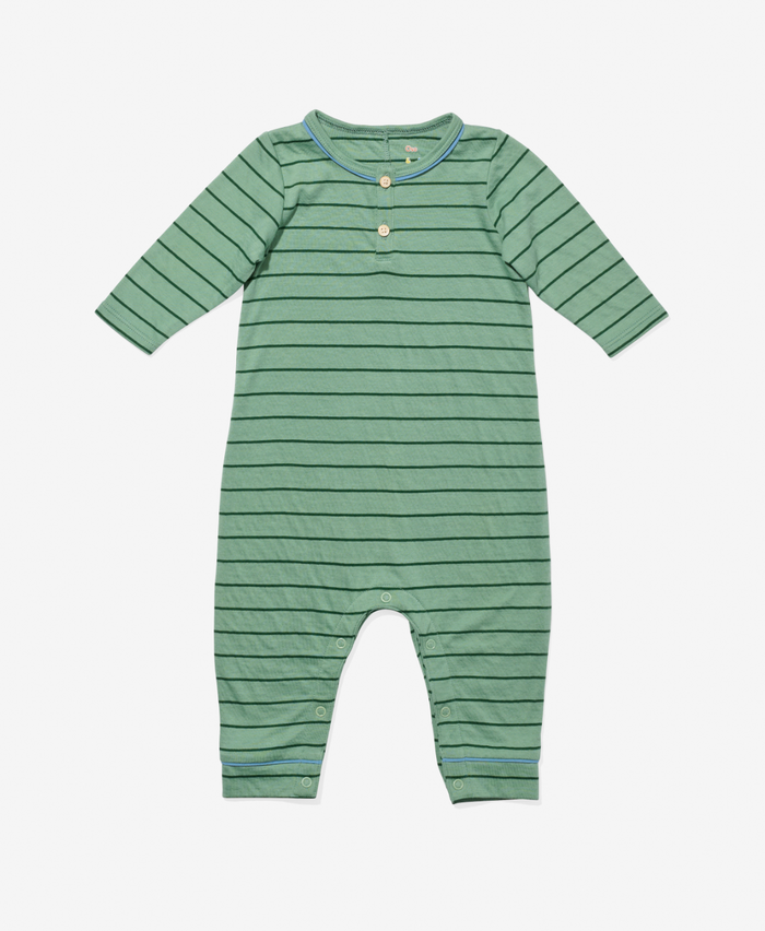 Oso & Me Baby Campbell Romper in Sage Stripe