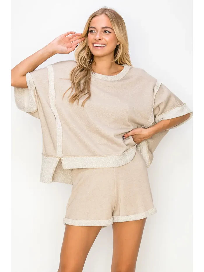 Oversize Reverse Contrast Banded Top
