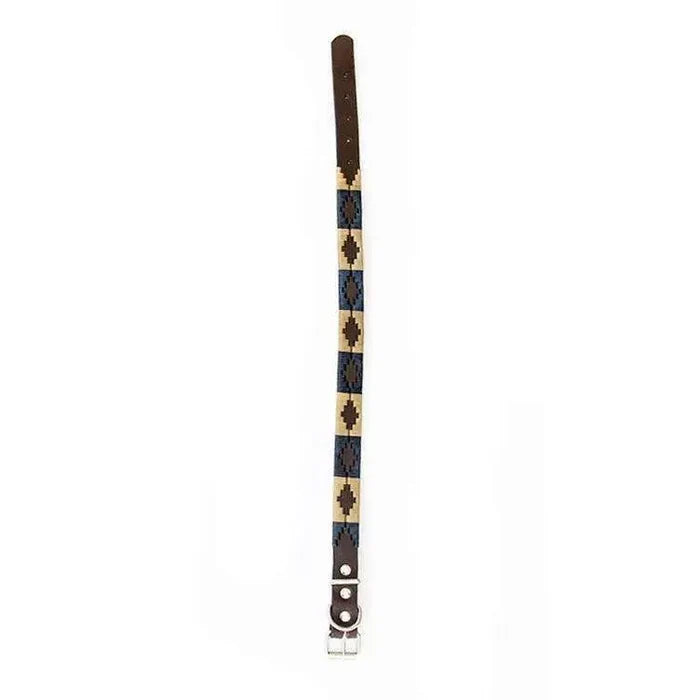 Pampa Dog Collar - Blue/Beige