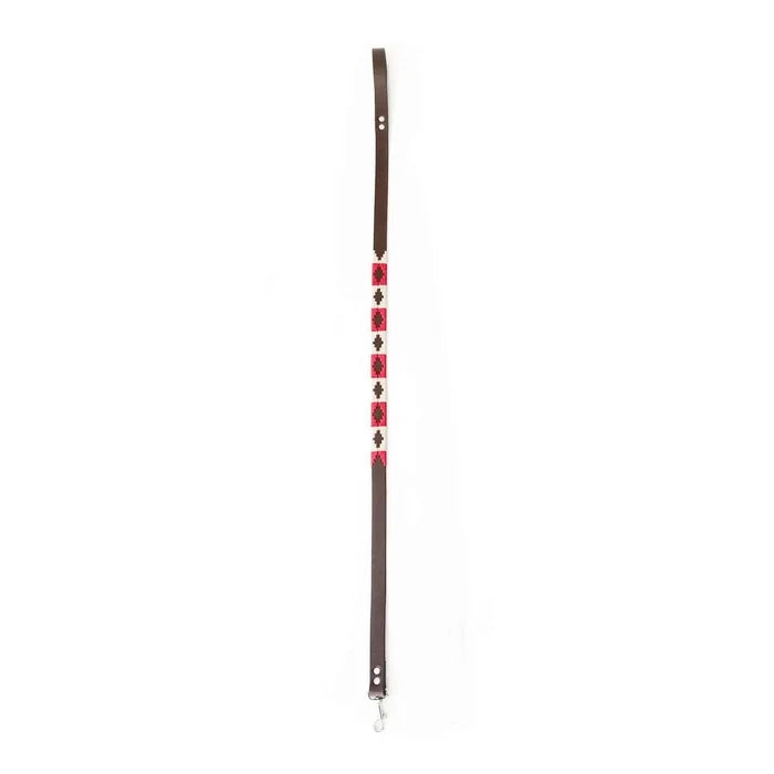 Pampa Dog Leash - Red/Beige