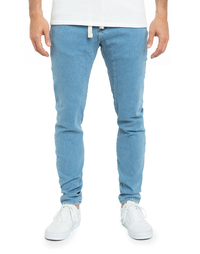 pantalon tapered lightblue PULLIN en coton