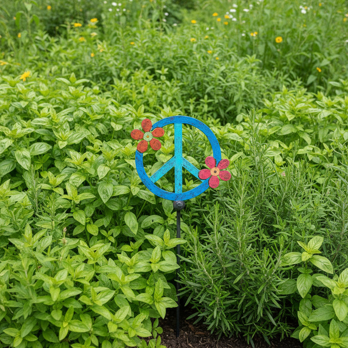 Peace Sign Plant Stake