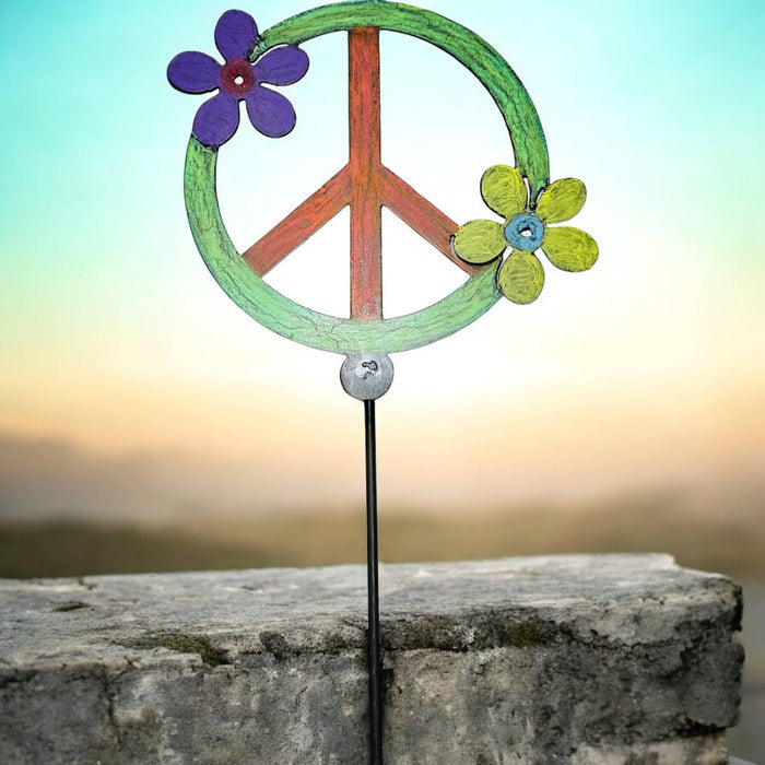 Peace Sign Plant Stake