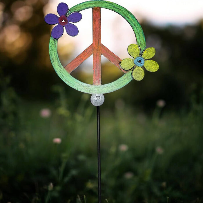 Peace Sign Plant Stake