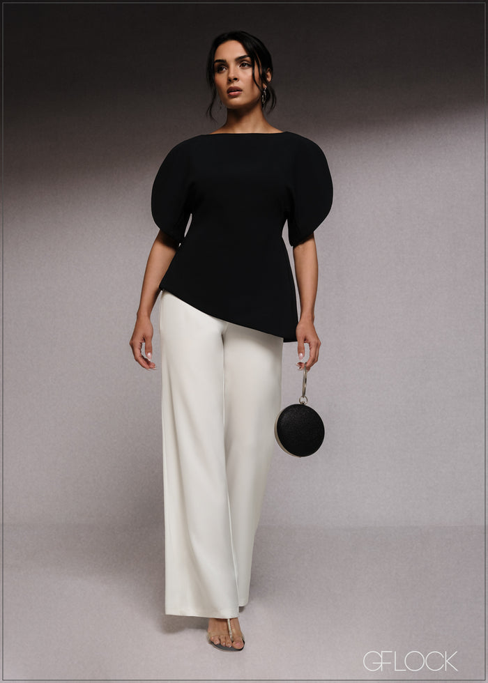 Petal Sleeve Asymmetric Top - 220526