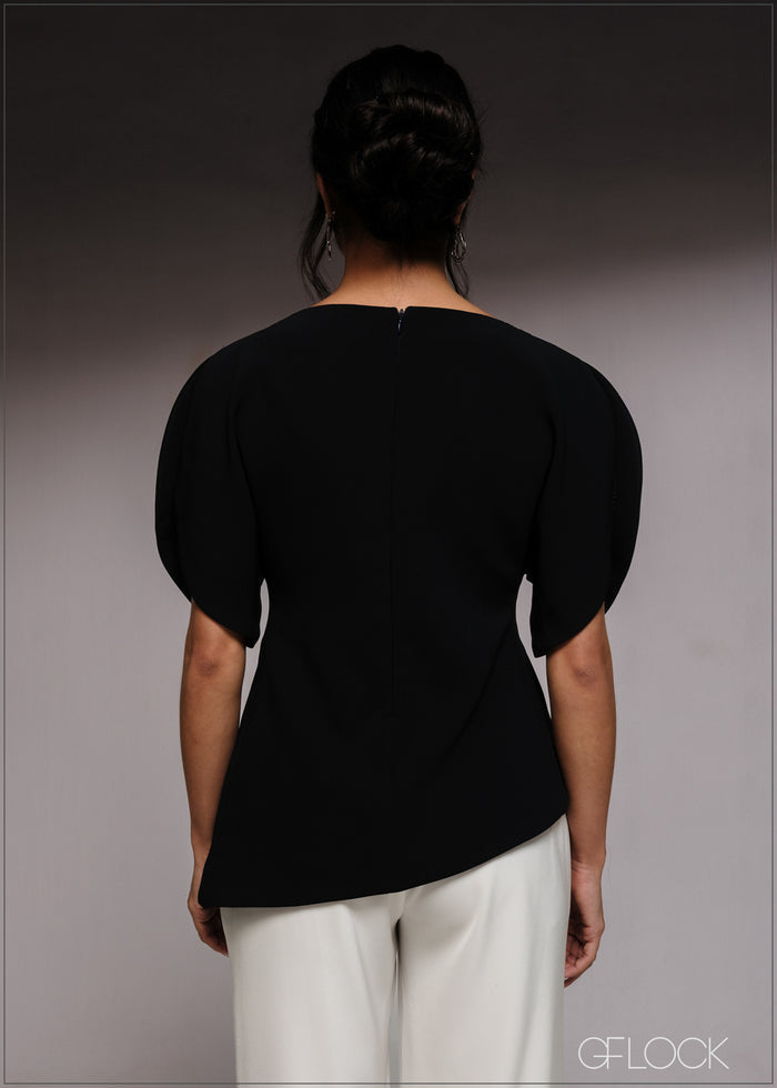 Petal Sleeve Asymmetric Top - 220526