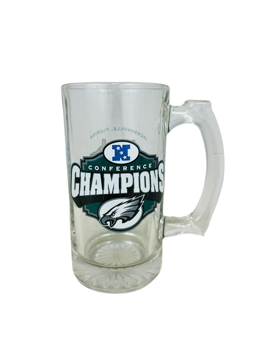 PHILADELPHIA EAGLES VINTAGE 2004 NFC CHAMPIONS SUPER BOWL XXXIX GLASS BEER MUG