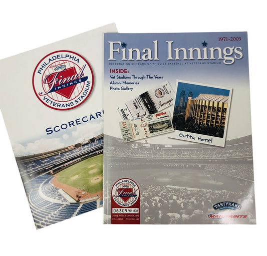PHILADELPHIA PHILLIES VINTAGE 2003 LAST GAME AT VETERANS STADIUM PROGRAM SET