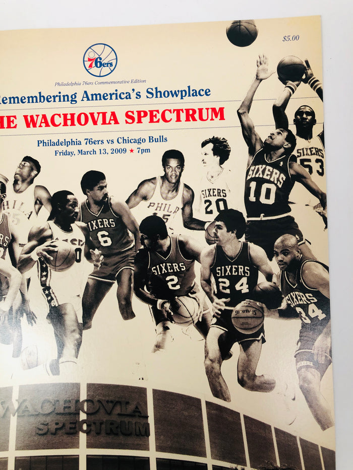 PHILADELPHIA SIXERS 76ERS 2009 LAST GAME AT SPECTRUM COMMEMORATIVE PROGRAM