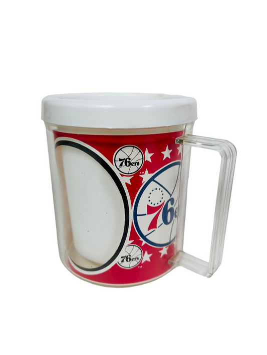 PHILADELPHIA SIXERS 76ERS VINTAGE 1990'S FUTRE STAR PLASTIC PHOTO COFFEE MUG