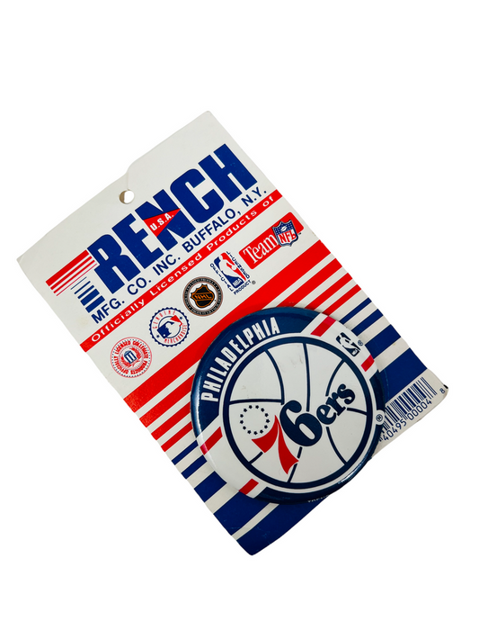 PHILADELPHIA SIXERS VINTAGE 1989 TRENCH DEADSTOCK BUTTON